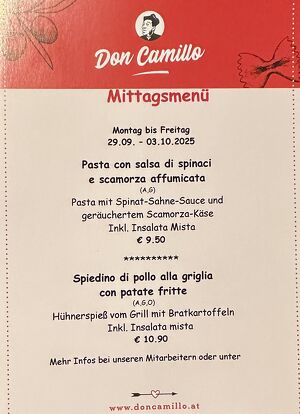 Don Camillo Mittagsmenü